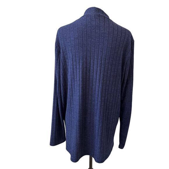 New MATTY M Men's Navy Mock Neck Ribbed Tunic Sweater Top Size XL - Picture 4 of 6